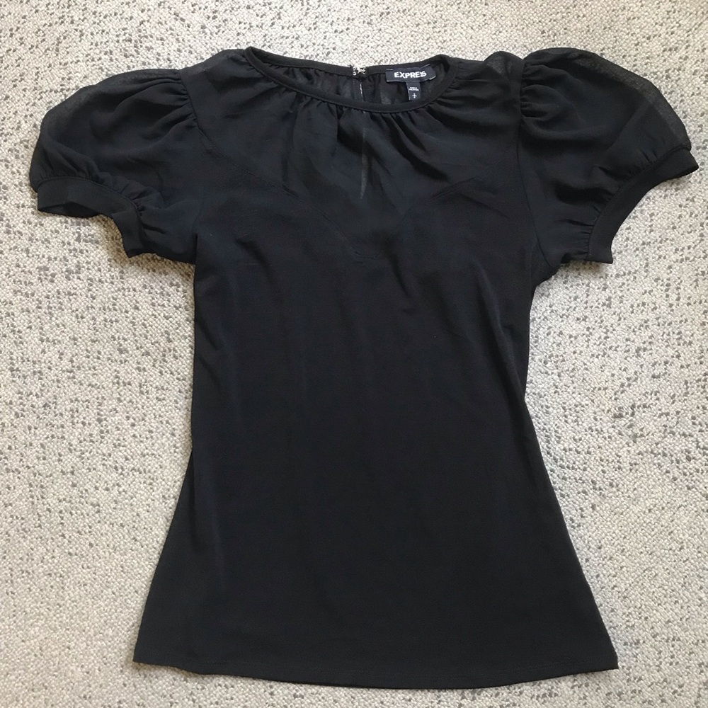 Express Black Puff Sleeve Women's Top